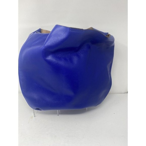 Co Lab Bags Co Lab Colab Blue Leather Large Shoulder Bag Handbag